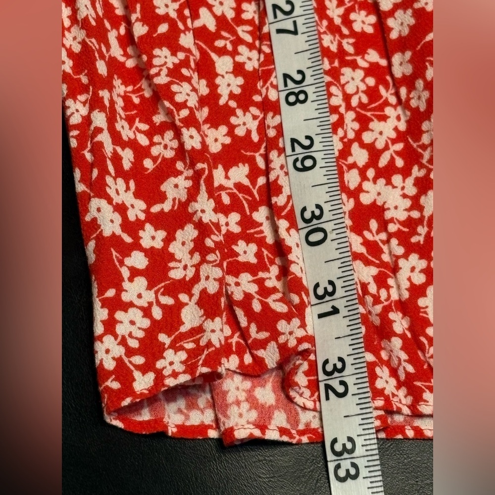 J. Crew Hadid Shirt Dress size XXS red with white floral patterns - Picture 12 of 12